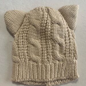 Cozy Knit Cat Ear Beanie for adults or Kids - Tan
